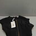 GRACE KARIN Womens Summer Casual Dress, Business Office Work Dresses, Cap Sleeve Zipper Front Flowy Midi Dress with Pockets (Large, Black)