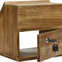 MyGift Tip Jar,Donation Box for Fundraising with Chalkboard Label and Keys, Wooden Suggestion Prayer Box with Slot and Lock for Church,Wedding