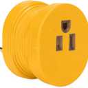 Camco PowerGrip 30AM/15AF Camper & RV Electrical Adapter Features 30-amp male (NEMA TT-30P) & 15-amp female (NEMA 5-15R) Connections - Designed w/Non-Slip Grooves for Easy Removal - 125V/1875W (55233)