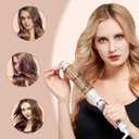 Thermal Brush 1 Inch Curling Iron Volumizing Heated Round Brush Ceramic Tourmaline Heated Hot, Multifunctional Styler Curling Wand (White, 1 inch)