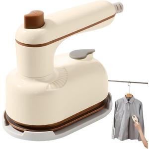 Handheld Portable Steam Iron with Anti-Scald Base, 2-in-1 Steamer and Iron, Saker Portable Steamer for Clothes, 180 Swivel Handle, Compact for Home, Dorm, Travel, Hotels (White)