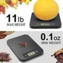 URAMAZ Food Scale with Nutritional Calculator, Digital Food Scales for Kitchen Scale Grams and Ounces, Smart Food Weight Scale for Weight Loss, 20 Nutrients Tracking, Diet, Calories, Meal Prep, 11lb (Black)