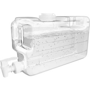 Refrigerator Water Dispensers 1.1 Gallon Slim Bottle with Spigot - BPA Free Plastic Leak-Proof Rectangle Water Jug with Spout | Refillable Fridge Water Container, Convenient Handles (Clear)