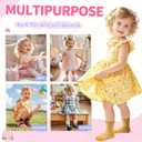 Eocom Toddler Ruffle Socks Baby Girls Non Slip Frilly Dress Cotton Grips Socks 6 Pairs (6-12 Months, Check)