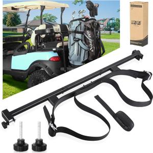 10L0L No-Drilling Golf Cart Bag Holder Bracket for 2+2 Golf Cart Rear Seat, with 1-Inch Square Tube, Adjustable Universal Golf Bag Attachment for Yamaha EZGO Club Car and Most Golf Carts