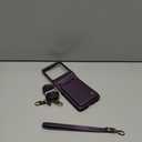 ASAPDOS Crossbody Case Compatible with Motorola Razr 2024/2025 [Not Fit Moto Razr Plus or Ultra ],Retro PU Leather Strap Wristlet Flip Case with Magnetic Closure and Card Holder for Men Women Purple