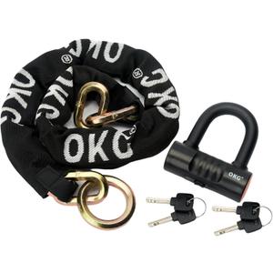 OKG Ultra Security Motorcycle Chain Lock, 4 Keys, 13lbs, 5 ft x 1/2in (12mm) Thick Motorcycle Lock Chain, Heavy Duty Chain Lock, High Security Cut Proof Chain Combo Anti Theft Heavy Duty Small U-Lock (Black)