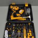 Tool Set - Tool Kit with 8V Cordless Drill, 132 Piece Tool Box with Drill, Home Tool Kits for Men & Women, Hand Drill Set Perfect for Homeowner, Diyer, Handyman-Yellow