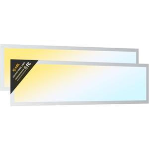 1x4 LED Flat Panel Light, Drop Ceiling Lights Fixture, Selectable Features, 20W/25W/30W/35W/40W, 3000K/3500K/4000K/5000K/6500K, Dimmable (0-10V), for Office Kitchen, ETL Listed (1x4FT-2Pack)