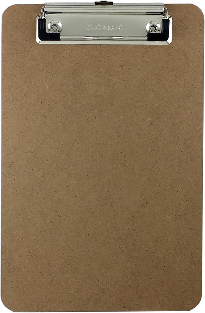 Trade Quest Memo Size 6'' x 9'' Clipboard Low Profile Clip Hardboard (Pack of 1)
