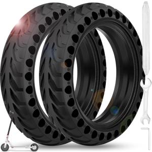 BANGTING 2PCS 8.5x2 inches Solid Tires for Electric Scooter, 8 1/2 x2 Tire for Gotrax GXL V2 / XR/APEX, 50/75-6.1 Tire Replacement for Xiaomi Pro 2 / M365 / 1S and All 8.5'' Scooter Tires (Black)