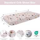 Plushii 4 Pack Fitted Crib Sheets for Baby Girls, 28"x 52" Extra Soft Microfiber Crib Sheet Set for Standard Crib & Toddler Mattress Pad,Pink Sheep