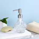YunNasi Soap Dispenser with Stainless Steel Pump, Clear Crystal Design, Vintage and Elegant, Refillable Liquid Hand Soap Dish Soap Dispensers for Bathroom Counter, Kitchen Sink (Style 1)
