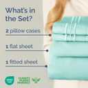 Queen Size 4 Piece Sheet Set - Comfy Breathable & Cooling Sheets - Hotel Luxury Bed Sheets for Women & Men - Deep Pockets, Easy-Fit, Extra Soft & Wrinkle Free Sheets - Spa Blue Oeko-Tex Bed Sheet Set