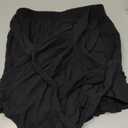Linen Shorts for Women Flowy Shorts Ruffled Gauze Mini Skorts Casual High Waisted Tennis Skirts Summer Shorts (Small, All Black)