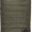 Teton Mammoth Queen Size Double Sleeping Bag- A Warm Bag The Whole Family can Enjoy  Great for Camping, Hunting and Base Camp. Compression Sack Included (Green)
