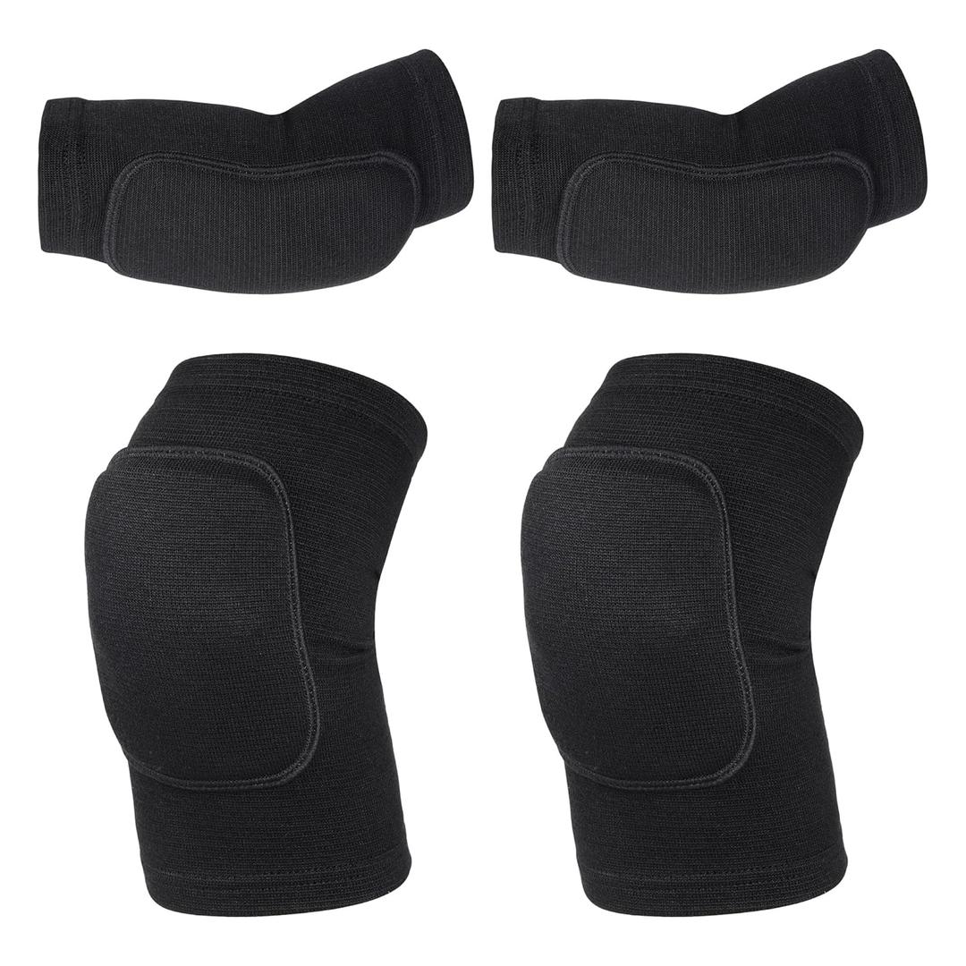 obmwang Volleyball Knee Pads and Volleyball Arm Pads Set for Kids Youth Volleyball Yoga Dance Football Basketball Running, Large