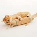 Cat Kicker Toy, 10 Inch Long Cat Scratcher Toy, Natural Sisal Toy for Indoor Cats (Oranger and Silver)