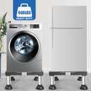 Nefish Mini Fridge Stand Height 7"-8.4" Adjustable Washer and Dryer Stand with 4 Strong Feet Heavy Duty Washing Machine Stand Base Laundry Pedestal Universal Platform for Home 16-24 Inch Appliance