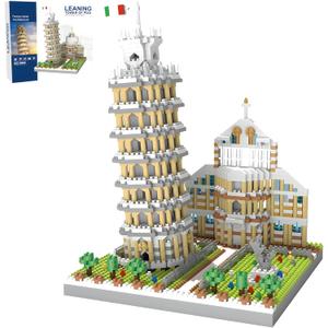 Leaning Tower of Pisa Micro Mini Building Blocks Set Italy Architecture Building Kits Famous Landmark Model Toys Gift for Adults Kids Teens 2500 PCS