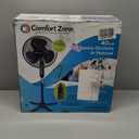 Comfort Zone Electric Oscillating Pedestal Fan, Stand Fan, 16 inch, 3 Speed, 90 Degree Oscillating Head, Adjustable Height and Tilt, Airflow 7.48 ft/sec, Ideal for Home, Bedroom & Office, CZST161BTEBK (Black)