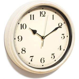 AYRELY Decorative Vintage Wall Clock - 11Inch Silent Non-Ticking Clocks Battery Operated - Classic Decor for Living Room, Farmhouse, Kitchen, Bedroom, Bathroom (White)