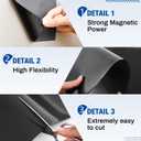 Amylove 20" x 5 ft Extra Large Magnetic Sheets Roll for Crafts, 30 Mil Black Flexible Vinyl Non Adhesive Cuttable Backing Sheet for Die Arts Refrigerator Metal Storage