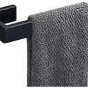 Hand Towel Holder - Thicken SUS 304 Stainless Steel Towel Holder for Bathroom Wall, 8" Rectangular Modern Design Towel Ring, Contemporary Hand Towel Rack - Matte Black (1PCS)