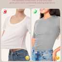 BAMBOO COOL Women's Seamless Tight T-Shirts Slim Fit Basic Ribbed Tees Short Sleeve Crew Neck Top (Gray, L)