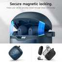 SURITCH Magnetic Bumper Case Compatible with JBL Tune Flex Earbuds, Rugged Shockproof Protective Covers for JBL Tune Flex with Magnetic Lid Lock & Carabiner & Cleaning Kit & Removal Tool, Navy