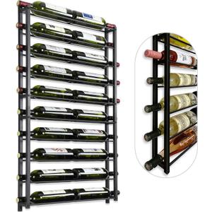 FLstudio Wall Mount Wine Rack: Heavy-Duty 20 Bottle Wall Mounted Wine Rack - Large Wine Storage Organizer Display Holder, Rust-Resistant Metal Wine Bottle Shelf for Bar, Kitchen, Cellar, Dining Room
