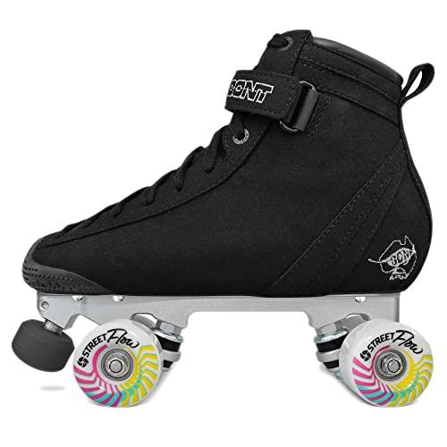 Bont Parkstar Vegan Black Suede Professional Roller Skates for Park Ramps Bowls Street - Rollerskates for Outdoor and Indoor Skating. Size 11 EU 46