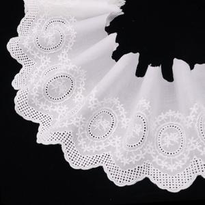 Eyelet Lace Trim 3 Yards Vintage Style Embroidery Cotton Lace Trim- 6 Color Options for Sewing Dresses,Costumes, Handkerchiefs, Home Decor (White)