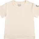 Mon Chou Premium Short Sleeve Shirt - Ultra Soft, 100% Pima Cotton Crew Neck Baby T Shirts - Organic Cotton Baby Clothes (Beige), 0-3 M