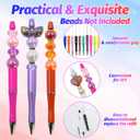150 Pieces DIY Beadable Pen Kit 50 Plastic Ballpoint Pens with Refills & Bags, Beads Not Included School Supplies, Office Accessories & Craft Gifts for Students & Teachers (Multicolor)