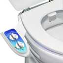 Bidet Attachment for Toilet, Non-Electric Fresh Cold Water, Toilet Bidet with Dual Nozzles Sprayer, Adjustable Water Pressure Control, 3 Modes Wash (Feminine/Bidet Wash + Self-Cleaning) (Blue)