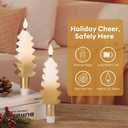 Eywamage Gold Christmas Tree Flameless Taper Candles with Remote, Short Battery Operated LED Wax Candlesticks Set of 4