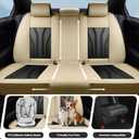 Car Seat Covers for Hyundai Tucson 2010-2025 2026 Beige & Black | Full Set 5 Seat - Premium LeatherWaterproof Breathable, Scratch-Resistant & All-Weather Seat Cushion Protector