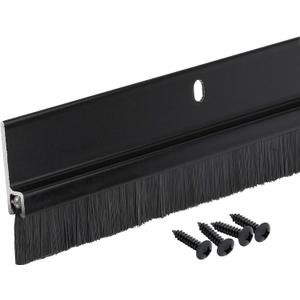 Randall Manufacturing Co., Inc | Door Sweeps  Aluminum & Brush | Brush Sweeps for Gaps Up to 1 | Black Trim with Black Brush | 3 Feet | Fill Gaps & Keep Unwanted Debris Out