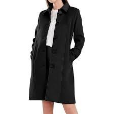 Women's Elegant Single Breasted Pea Coat Long Sleeve Winter Wool Blend Overcoat Long Jackets S