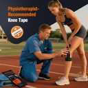 9 Pcs Precut Kinesiology Tape for Knees - Pro Waterproof and Breathable Knee Tape - Latex-Free and Elastic Athletic Tape for Stability Support