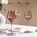 Colored Wine Glasses Set of 6-16OZ Colorful Wine Glass with StemHandBlown Muted Wine Glasses Colored Set,Wine Gifts for Mothers Day