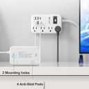 6 USB(2 USB C) Travel Power Strip- Flat Plug Extension Cord 3 Feet with 4.8A 24W USB Charging Station and 4 Outlets, 3 FT Short Extension Cord Portable for Travel Cruise Office College Dorm