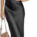 Caracilia Women's Strapless Satin Tube Bodycon Backless Wedding Guest Maxi Dress 2025 Fall Formal Long Dresses (Black, Small)