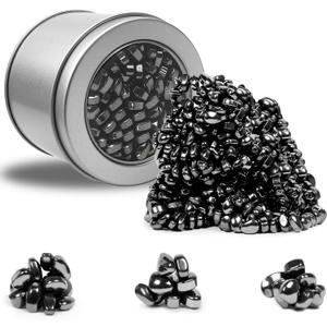 Ferrite Putty Black Over 500 Weak Magnetic Ferrite Stones, Satisfying Magnet Rocks Desk Toys for Office and Fidget Toys for Adults (Black)