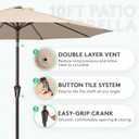 JEAREY 10FT Outdoor Patio Umbrella Outdoor Table Umbrella with Push Button Tilt and Crank, Market Umbrella 8 Sturdy Ribs UV Protection Waterproof for Pool, Garden (Beige)