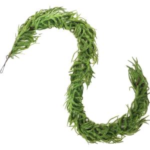 NSBELL 6 Ft Artificial Norfolk Pine Garlands, Real Touch Winter Pine Garland, Green Artificial Greenery Garland for Table, Mantle, Wall, Indoor, Outdoor Christmas Decorations