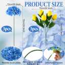 Giegxin 6pcs Amalfi Coast Party Decorations Capri Theme Table Centerpieces Mediterranean Decor 28.3" Artificial Blue Hydrangea and Lemon Branches Set for Wedding Capri Italian Themed Party Decor