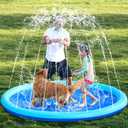 SLOOSH 72" Non-Slip Splash Pad Sprinkler - Outdoor Water Toys Play Mat for Toddlers Kids Dogs, Outside Thickened Sprinkler Pool Party Durable Backyard Fountain for Girls Boys Pets (72in, Blue)
