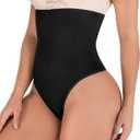 Hioffer 328 Women Waist Cincher Girdle Tummy Slimmer Sexy Thong Panty Shapewear (Medium-Large, Black)